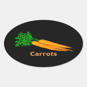 Ovalada Personalizado Carrots pegatina divertido de comida