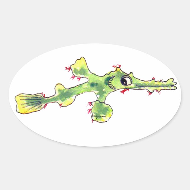Ovalada Personalizado Ghost Pipefish Oval Pegatina (Anverso)