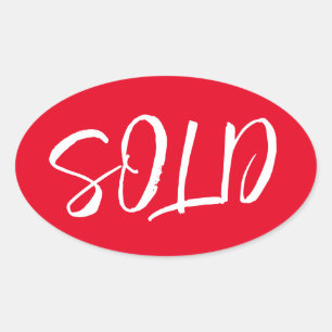 Ovalada Personalizado Red Sold Pegatina