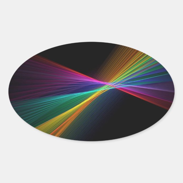 Ovalada Pinpoint Rainbow Gay Prige Pegatina de Oval LGBT (Anverso)