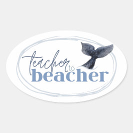 Ovalada profesor a pegatina de playa