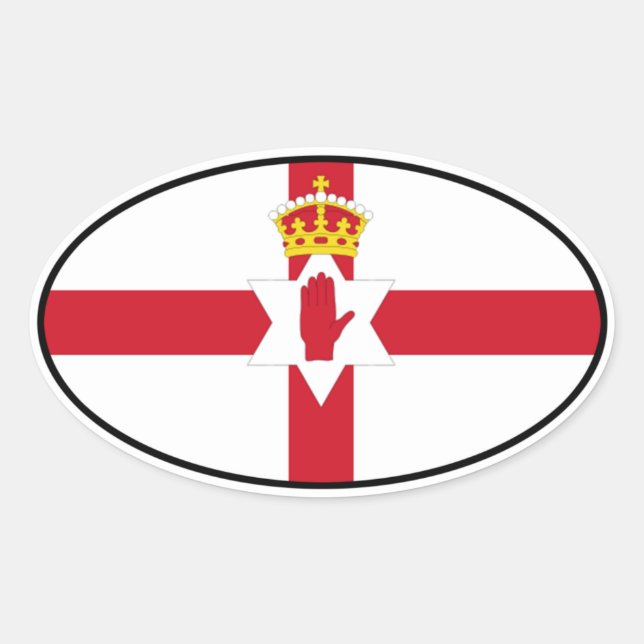 Ovalada Provincia de Irlanda del Norte de Ulster Pegatina (Anverso)