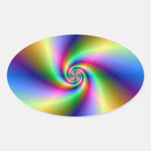 Ovalada Psicodelia Cuatro Pegatina de ovario de espiral eó