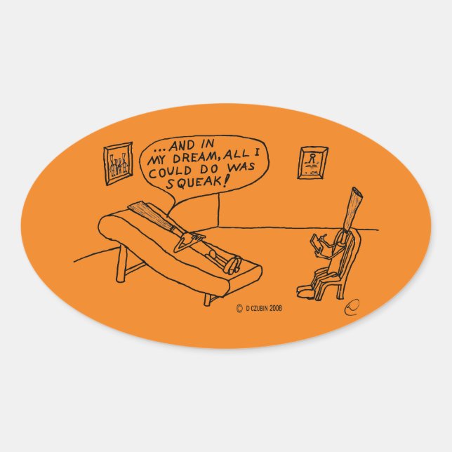 Ovalada Psicólogo Reed Pegatina Óval Blanco (Anverso)