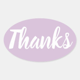 Ovalada Purple gracias pegatina de negocios simple