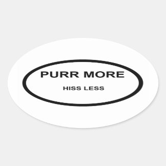 Ovalada Purr More Hiss Menos Pegatina