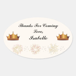 Ovalada Rapunzel Fiesta Gracias Pegatina