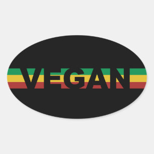 Ovalada Rasta Striped Vegan Pegatina