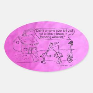 Ovalada Reed Kissing Brass Oval Pegatina