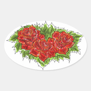 Ovalada Rosa Pegatina