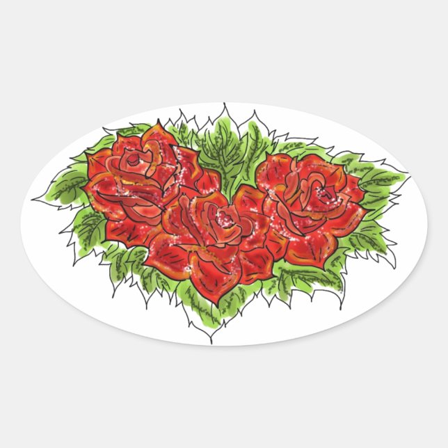 Ovalada Rosa Pegatina (Anverso)