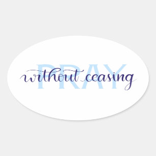 Ovalada Ruegue sin el cese del pegatina oval, Handlettered