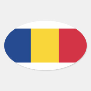 Ovalada Rumania* Pegatina de bandera de ovario România au