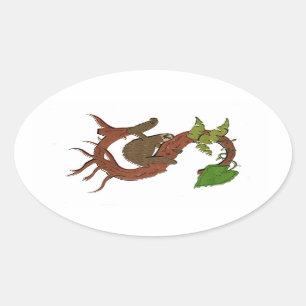 Ovalada S es para el Pegatina Sloth Oval