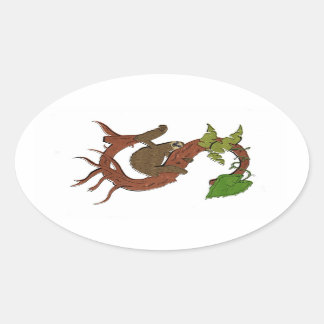 Ovalada S es para Sloth Oval Pegatina