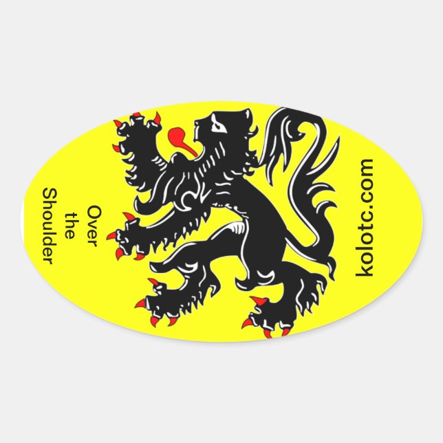 Ovalada Sobre el pegatina del equipo de (Anverso)