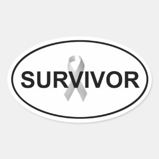 Ovalada Sobreviviente de cáncer Decal del Pegatina de Oval