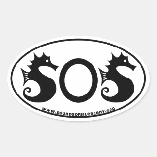 Ovalada SOS - Sonidos de Pegatina de Oval del silencio