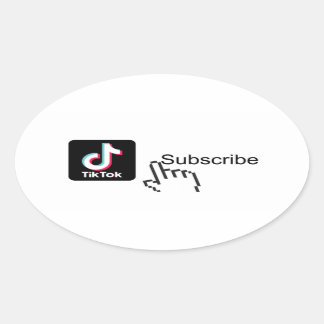 Ovalada suscribirse a mi pegatina de canal de Tiktok