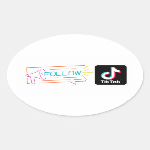 Ovalada suscribirse a mi pegatina de canal de Tiktok