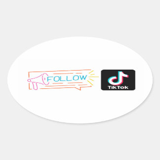 Ovalada suscribirse a mi pegatina de canal de Tiktok