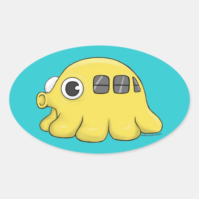 Ovalada Takobus pegatina (Anverso)