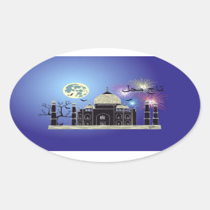 Ovalada Tasch Mahal India pegatina 2