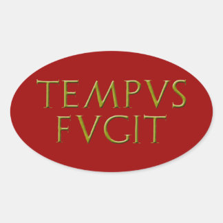Ovalada Tempus Fugit Pegatina