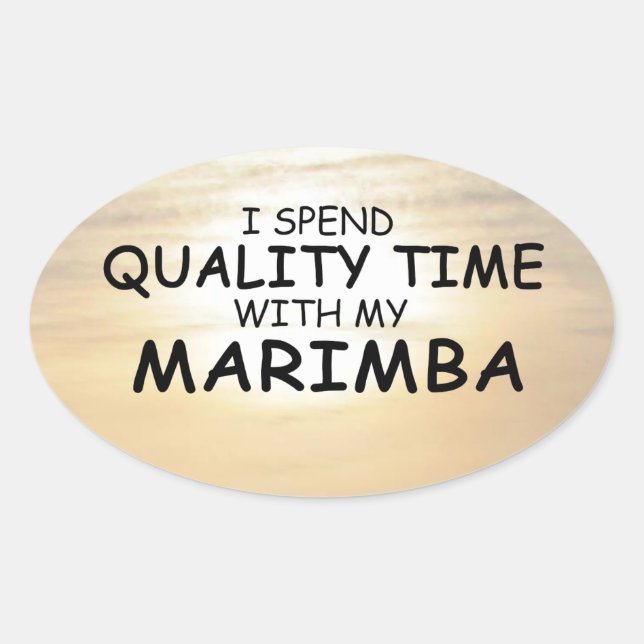 Ovalada Tiempo de calidad Marimba Oval Pegatina (Anverso)