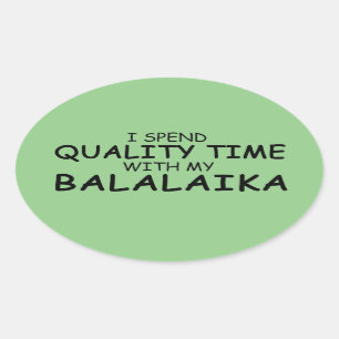 Ovalada Tiempo de calidad Pegatina Balalaika Oval