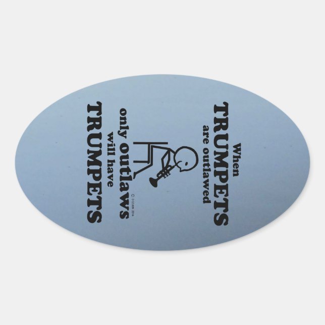 Ovalada Trumpets Pegatina de ovarios ilegalizado (Anverso)