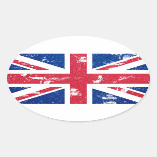 Ovalada Union Jack Pegatina