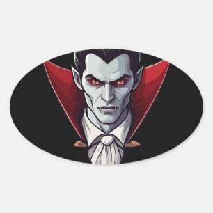 Ovalada 🦇 Vampiro gótico Pegatina negro 🖤 🎃