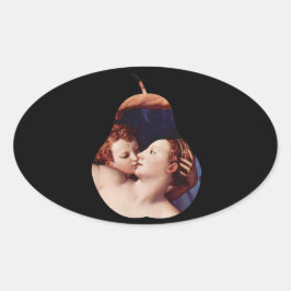 Ovalada Venus Cupido tiempo de locura por Pegatina de Bron