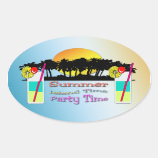 Ovalada Verano - Pegatina de tiempo Fiesta