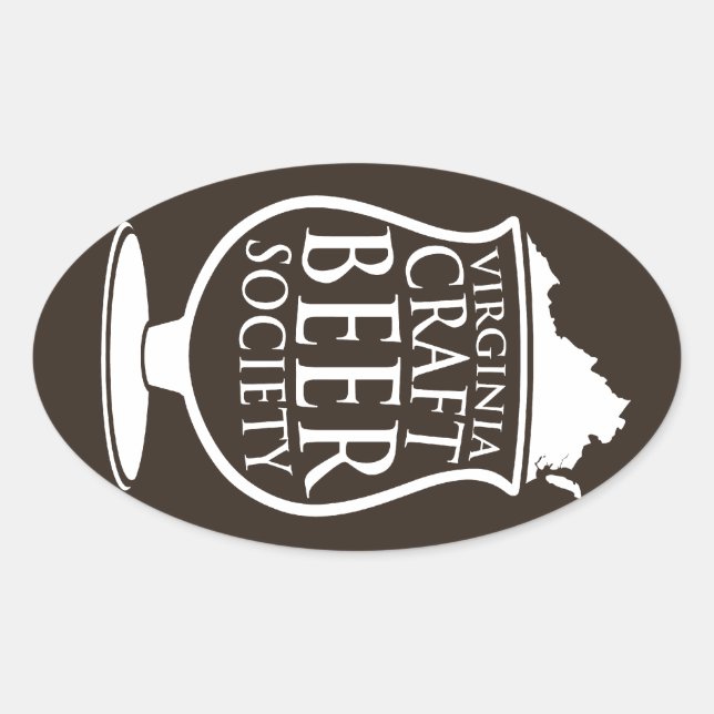 Ovalada Virginia Craft Beer Society Pegatina (Anverso)