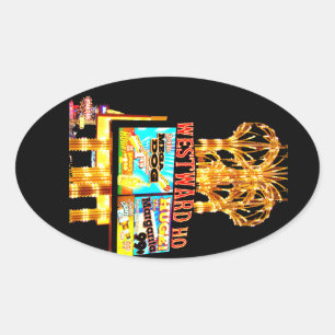 Ovalada Westward Ho Las Vegas pegatina