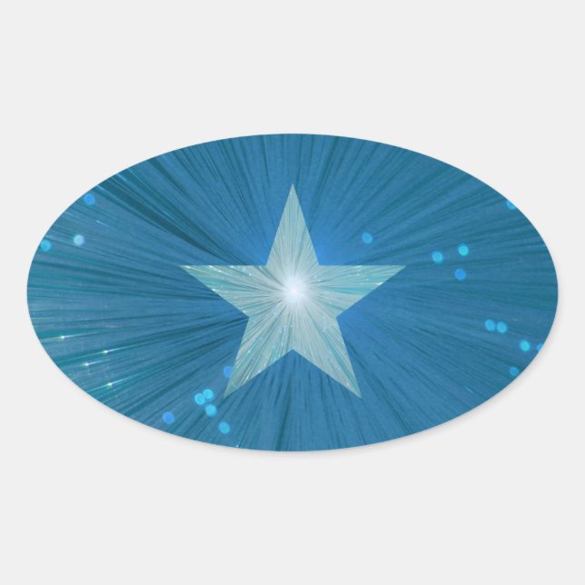 Ovalado pegatina de Estrella Azul (Anverso)
