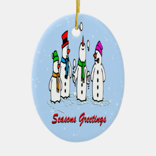 Óvalo del ornamento del navidad de los muñecos d