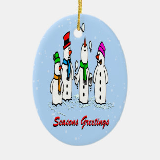 Óvalo del ornamento del navidad de los muñecos de