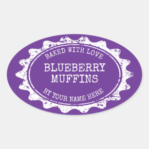 Óvalo Horneado con amor pegatinas para muffins cas