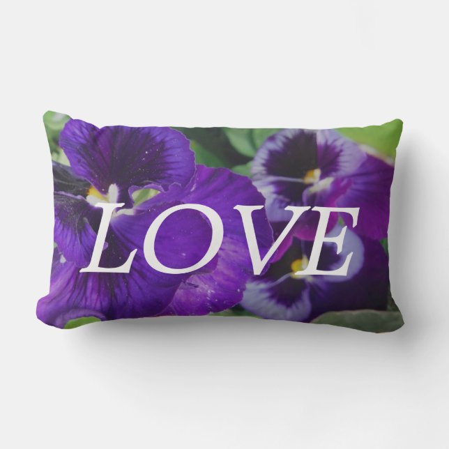 OVE Purple Pansies , almohada de inspiración de fl (Anverso)