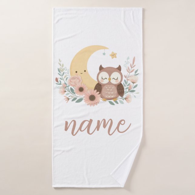 Oveja de bebé con luna (Toalla de baño)