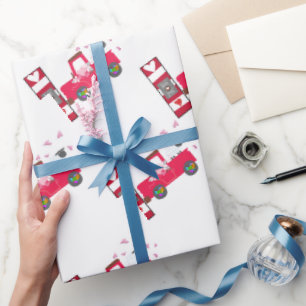 Oveja de papel de envolvimiento de el día de San V