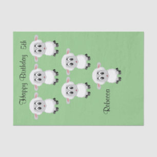 Oveja de papel de tejidos Feliz cumpleaños 5