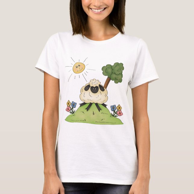 Oveja En Una Camiseta De Mujeres De La Colina (Anverso)