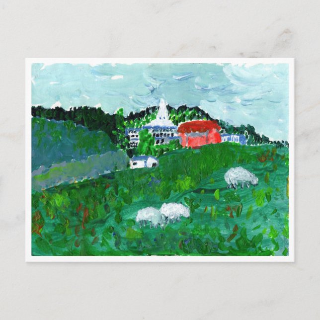 Oveja en una postal de Nueva Inglaterra (Anverso)