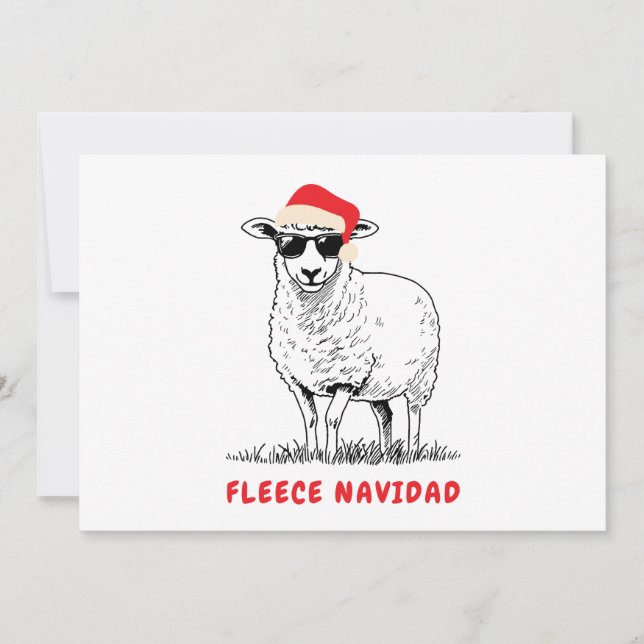 Oveja Fleece Navidad con gafas de sol (Anverso)