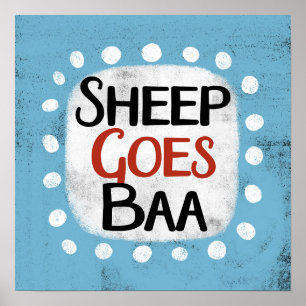 Oveja se va Baa arte en la pared Poster