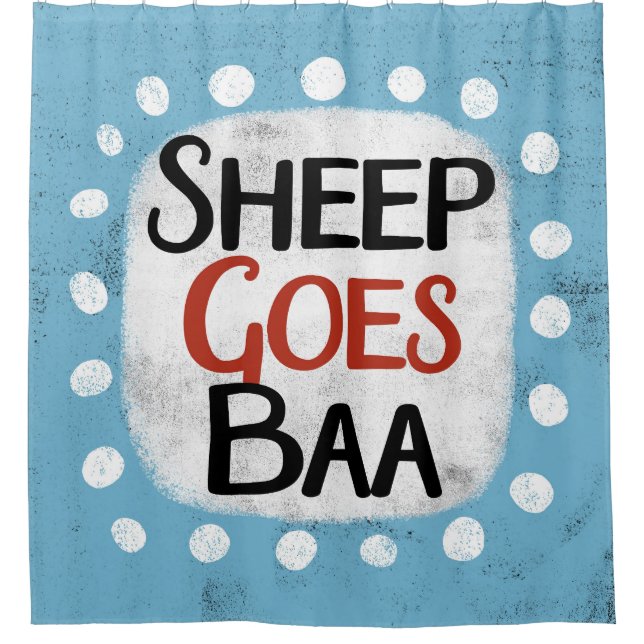 Oveja se va cortina de ducha Baa (Anverso)